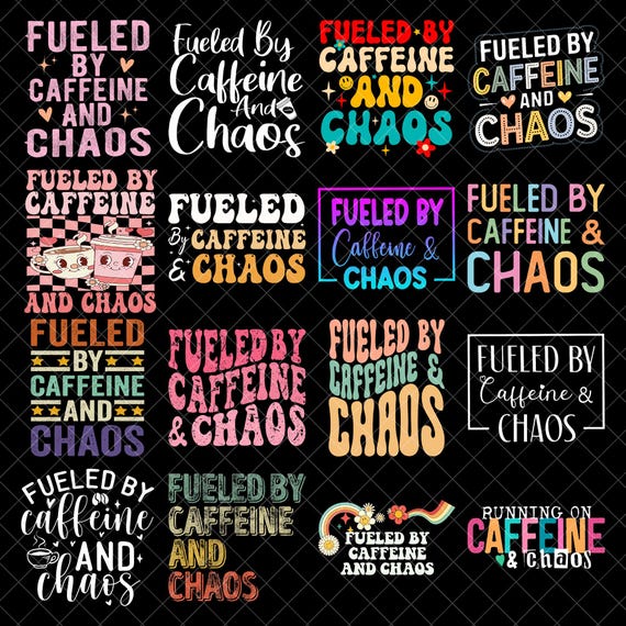 Fueled by Caffeine & Chaos PNG bundle | Trendy Skeleton Coffee PNG, Trendy  PNG, Commercial Use, Instant Download, father's Day png