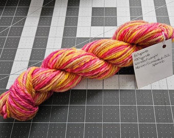 Destash - Handspun yarn, hand blended merino, wool, silk, sparkle, worsted weight