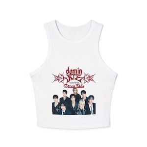 K-Pop Racer Tank Top, Stray Kids DominATE World Tour Crop Tank, Concert Tank, Sleeveless Shirt, Music Festival Top, Tour Merchandise