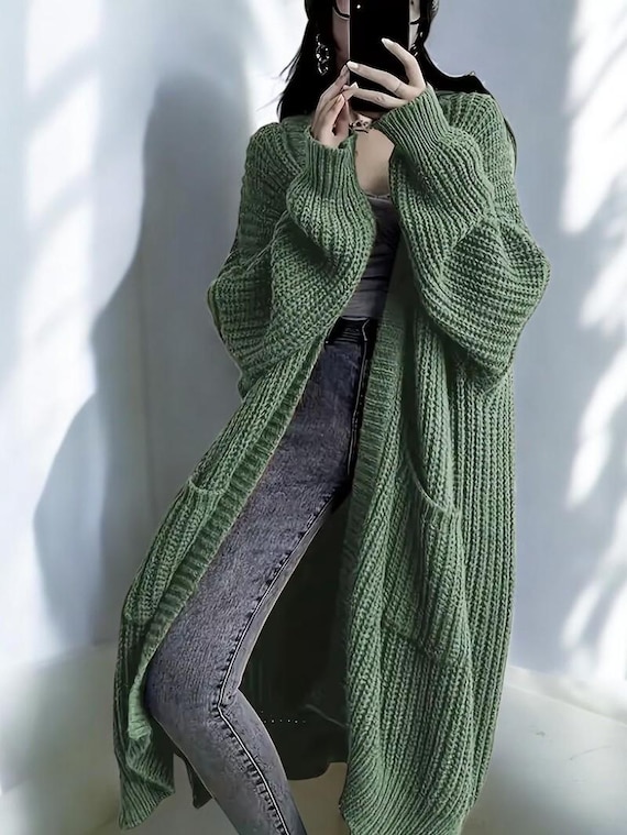 Oversized Knit Cardigan: Chunky Slouchy Open Front Sweater - Etsy