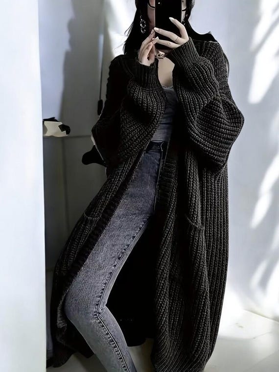 Oversized Knit Cardigan: Chunky Slouchy Open Front Sweater - Etsy