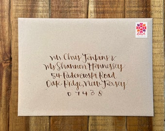 Wedding Calligraphy Envelope Addressing - Handwritten Modern Calligraphy