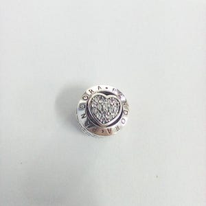 Pandora Signature Heart Charm - Sterling Silver
