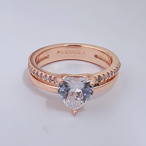 Buy PANDORA Rose Gold Double Band Heart Ring ALE Online in India