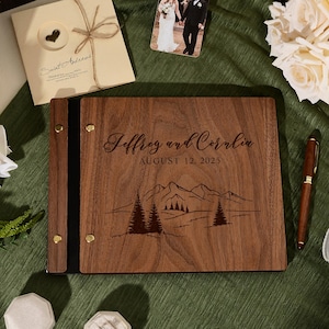 Wedding Guest Book, Wood Guest Book, Personalized Laser Engraved Guest Book, Photobooth Guestbook, Custom Photo Album, Wedding Album