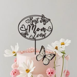 Muttertagsgeschenk, beste Mama aller Zeiten, Cake Topper, Mama Geburtstagstorte Topper, Holz Topper, Jubiläum Dessert Charm, Muttertagsdekoration