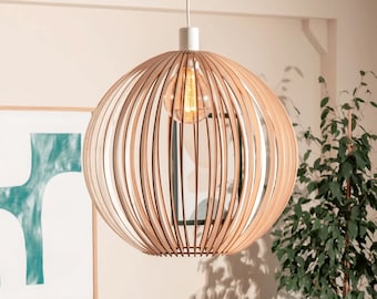 Scandinavian FSC Certified Hanging Lamp 'FORSETI' | Sustainable Ceiling Light for Living Room, Dining Room & Bedroom
