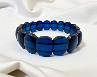 Pulsera de ámbar azul oscuro