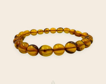 Pulsera de ámbar báltico auténtico: joyería ligera y saludable