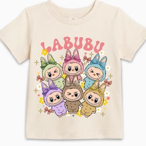 Labubu kids Shirt, Cute Cartoon Dolls Graphic Tee, Kawaii Labubu Characters T-Shirt, Anime Chibi Style Shirt, Labubu sweatshirt