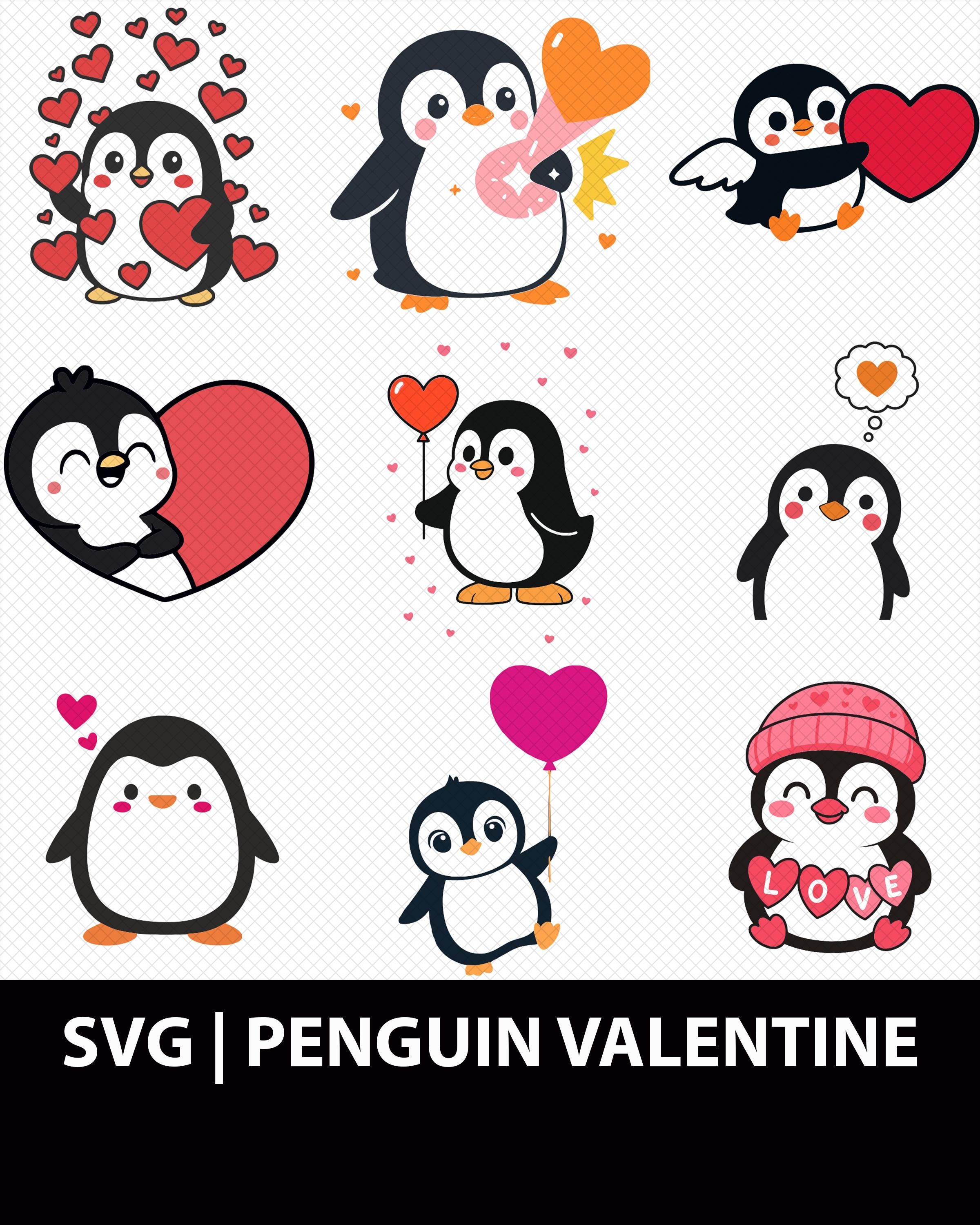 Pingüino con corazones - Etsy México, image size:2400x3000