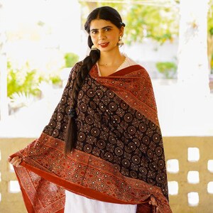 Handmade Sindhi Ajrak Shawl - Etsy
