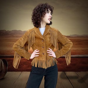 Handmade Suede Leather Fringe Jacket, Exclusive Western Wear Suede Fringe Jacket, 70s Brown Suede Fringe Jacket, Cowgirl Outfit, Boho Outfit