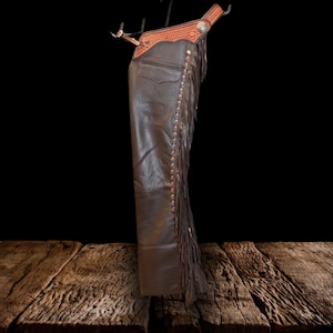 Handmade Leather Shotgun Chaps, Horse Riding Gear, Cowboy Show Chaps, Unisex Custom Chaps, Gifts for Him and Her, Western Wear, Rodeo Outfit