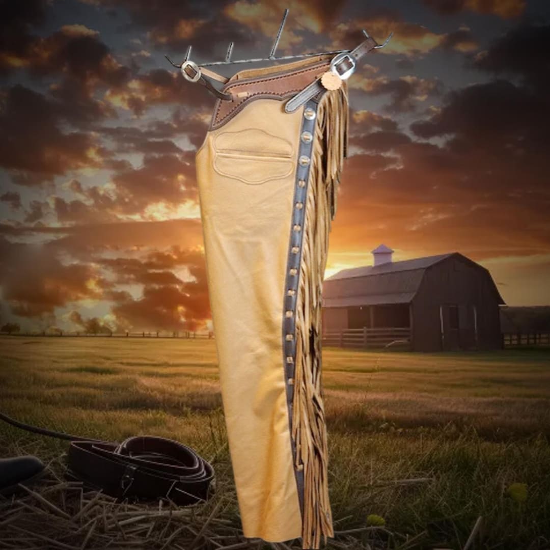 Handmade Leather Shotgun Chaps, Horse Riding Gear, Cowboy Show Chaps ...