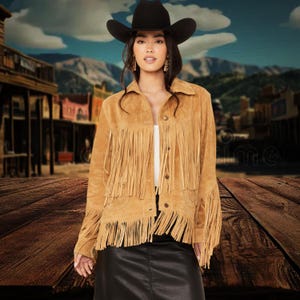 Handmade Suede Leather Fringe Jacket, Exclusive 70s Western Wear Suede Fringe Jacket, Women Suede Tassel Jacket, Cowgirl Outfit, Boho Outfit