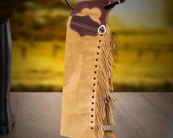 Handmade Leather Shotgun Chaps, Horse Riding Gear, Cowboy Show Chaps, Unisex Custom Chaps, Gifts for Him and Her, Western Wear, Rodeo Outfit