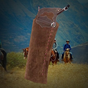 Handmade Leather Shotgun Chaps, Horse Riding Gear, Cowboy Show Chaps, Unisex Custom Chaps, Gifts for Him and Her, Western Wear, Rodeo Outfit