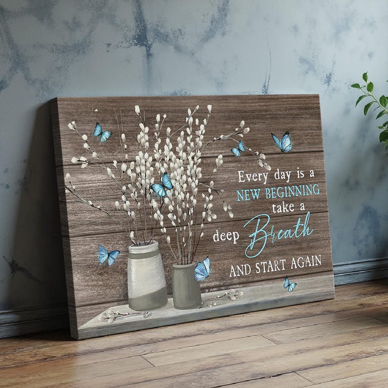 Inspirational Wall Art, Rustic Butterfly Decor, Farmhouse Quote Sign ...