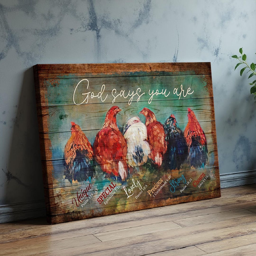 God Says You Are Chicken Wall Art, Rustic Farmhouse Decor, Bible Verse ...