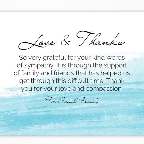 Sympathy Acknowledgement Cards Funeral Thank You and Etsy