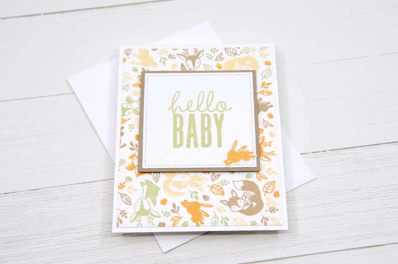 handmade animal greeting card Woodland animals baby card
