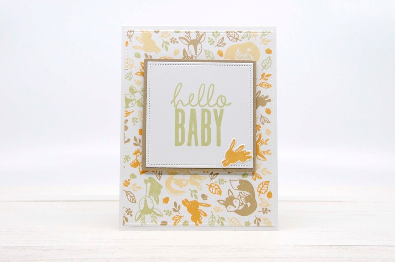 handmade animal greeting card Woodland animals baby card