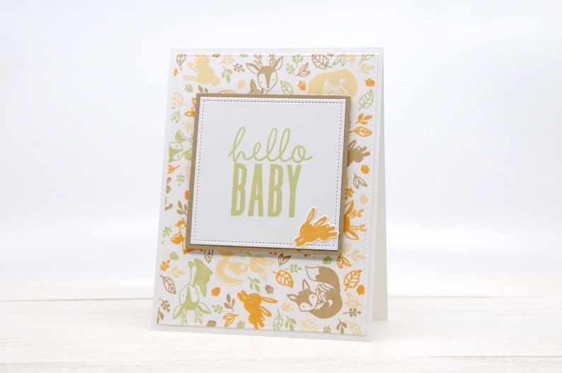 handmade animal greeting card Woodland animals baby card