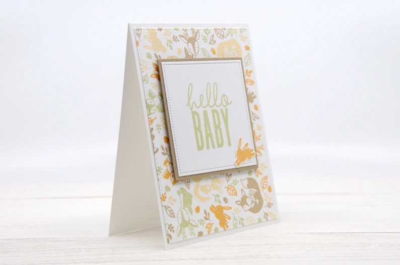 handmade animal greeting card Woodland animals baby card