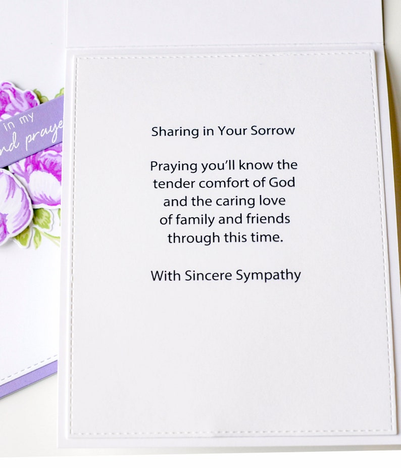 black and white custom message inside wallpaper art gold foiling Sympathy card