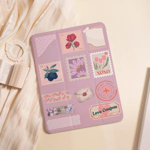 Stamps Collection iPad Case For iPad Air 5/6/7 11" 13",iPad 5-10th 10.9"10.2", iPad Mini 6/7 8.3",iPad Pro 2024 11" 13",A16 Shell PenSlot