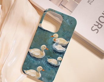 Cute Duck Green Hard Phone Case,iPhone Air iPhone 17/16/15/14/13/12/11 Pro/Pro Max iPhone 16e iPhone 12/13 Mini XS Max XR,Cute Case,Gift