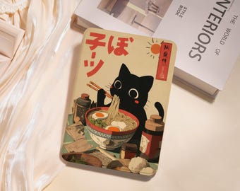 Black Cute Cat Kindle Case For Kindle 10/11/12th Paperwhite 6" 6.8" 7" Kindle Colorsoft Kindle basic, Personalized Case Kobo Libra Case