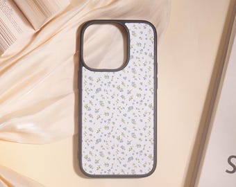 Blue Flowers Soft Phone Case For iPhone 17 11 12 13 14 15 16,7/8 Plus,XS Max XR,iPhone 17 Pro/Pro Max,16e,iPhone 12-13 Mini,Cute Case,Gift