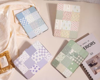 Floral Patchwork Painting Kindle Case For Kindle 11/12th Paperwhite 6" 6.8" 7" Kindle Colorsoft Kindle basic, Kobo Libra,Personalized Case
