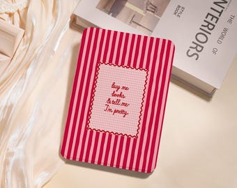 Red Stripe Kindle Case For Kindle 10/11/12th Paperwhite 6" 6.8" 7" Kindle Colorsoft Kindle basic, Personalized Case Kobo Libra Case