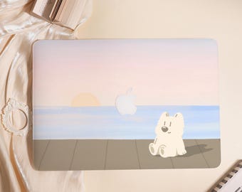 White Bear Sunset Hard Matte MacBook Case For MacBook Air 11/13/15,Pro 13/14/15/16,Ret 13/15,M3 M4 Shell Frosted Surface Protect Cover 2025