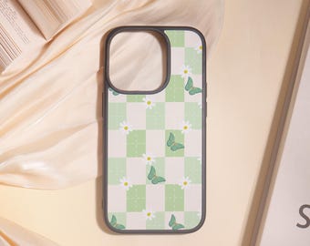 Grüner Schmetterling weiche Handytasche für iPhone17 11 12 13 14 15 16,7 / 8 Plus, XS Max XR,iPhone 17 Pro / Pro Max, 16e,iPhone 12-13 Mini, süsser Fall, Geschenk