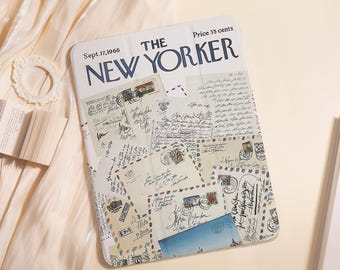 Envelope New Yorker iPad Case For iPad Air 5/6/7 11" 13",iPad 5-10th 10.9"10.2", iPad Mini 6/7 8.3",iPad Pro 2024 11" 13",A16 Shell PenSlot
