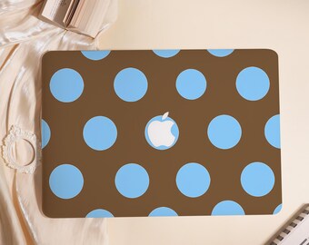 Blue Polka Dot Hard Matte MacBook Case For MacBook Air 11/13/15,Pro 13/14/15/16,Ret 13/15,M3 M4 Shell Frosted Surface Protect Cover 2025