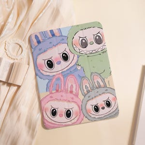 Labubu Cute iPad Case For iPad Air 5/6/7 11" 13",iPad 5-10th 10.9"10.2", iPad Mini 6/7 8.3",iPad Pro 2024 11" 13",A16 Shell PenSlot Cover