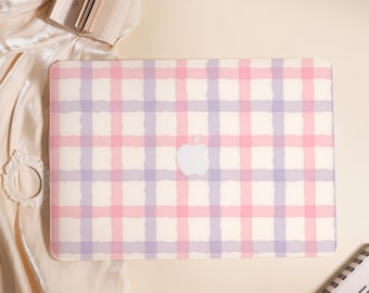 Pastel Gingham Hard Matte MacBook Case For MacBook Air 11/13/15,Pro 13/14/15/16,Ret 13/15,MacBook Neo,M3 M4 Shell Protect Cover 2025 2026