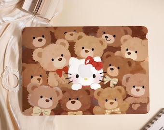 Cute Bear Hard Matte MacBook Case For MacBook Air 11/13/15,Pro 13/14/15/16,Ret 13/15,M3 M4 Shell Frosted Surface Protect Cover 2025