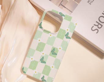 Schmetterling Grün Hart Handy Hülle,iPhone Air iPhone 17/16/15/14/13/12/11 Pro/Pro Max iPhone 16e iPhone 12/13 Mini XS Max XR,Hülle,Geschenk