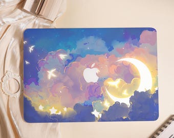 Starry Sky Moon Hard Matte MacBook Case For MacBook Air 11/13/15,Pro 13/14/15/16,Ret 13/15,MacBook Neo,M4 M5 Protect Cover 2025 2026
