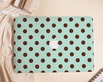 PolkaDot Mint Green Hard Matte MacBook Case For MacBook Air 11/13/15,Pro 13/14/15/16,Ret 13/15,MacBook Neo,M4 M5 Protect Cover 2025 2026
