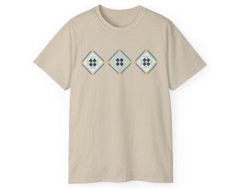 Teal Three Quilt Block Graphic T