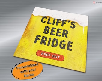 Personalised Beer Fridge Magnet - Personalised with your Name to Express to Everyone Your Love for Beer