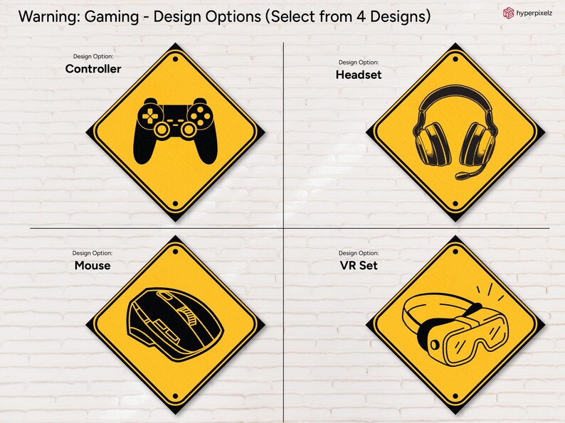 Computer Mouse Digital Icon Computer Mouse Game Warning Sign Wall Art, Gaming in Progress Diamond ...
