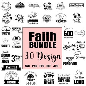 Christian SVG Bundle, Bible verse svg, Faith bundle designs SVG, Christian quotes svg, Scripture SVG, Inspirational Christian, Silhouette